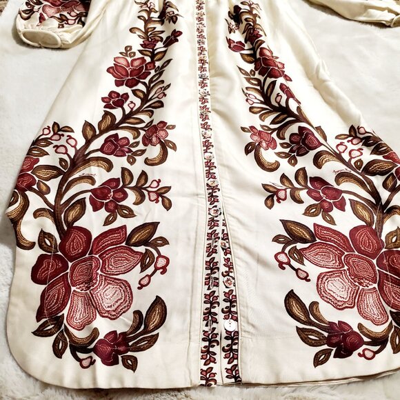 NWT FARM RIO Boho Maxi Dress Cream Floral Cottagecore Small - Picture 13 of 16